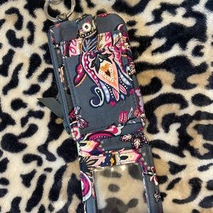 Vera Bradley Zip-ID Case with Double lanyards